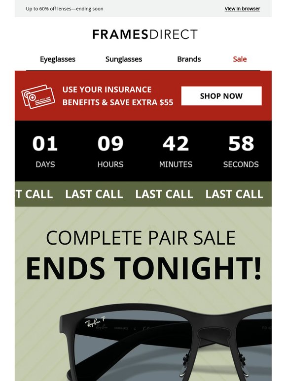 Last call: 40% off designer frames