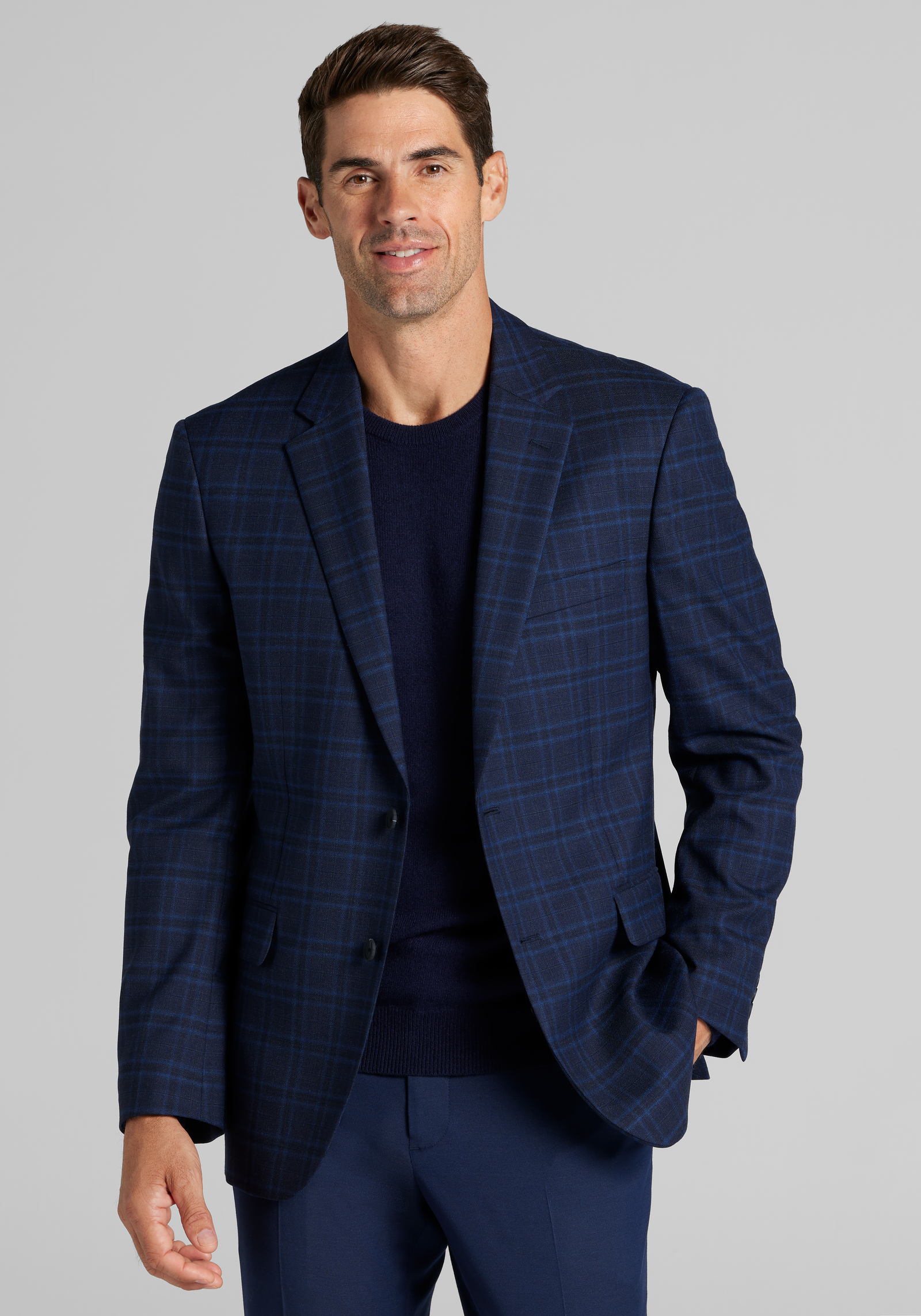Traveler® COOL<i>MOTION</i> Traditional Fit Plaid Sportcoat CLEARANCE