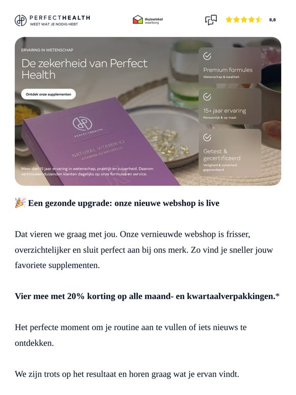De nieuwe Perfect Health webshop is live 🎉