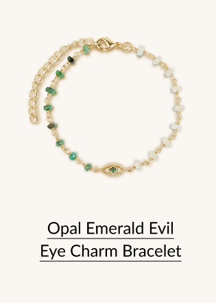 Opal Emerald Evil Eye Charm Bracelet