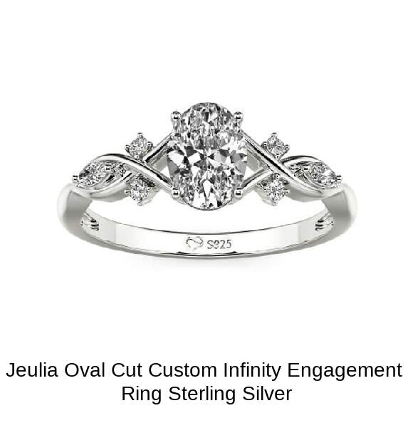Jeulia Halo Pear Cut Sterling Silver Eternity Ring Set