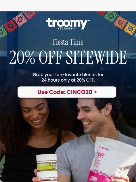 🥳 24 Hours Only: 20% Off, Amigo!
