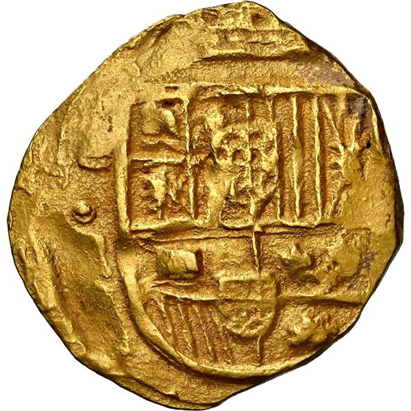 SPAIN, Seville, gold cob 8 escudos, Philip IV, assayer R, NGC MS 64, 