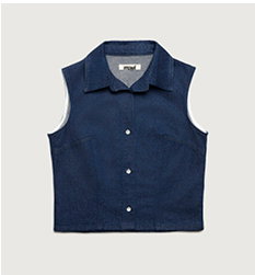 Bria Sleeveless Denim Shirt