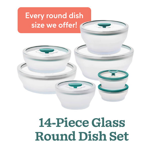 14-Piece Glass Round Dish Set 