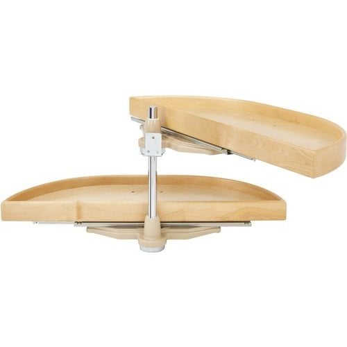 Rev-A-Shelf LD-4NW-882-32-1, Lazy Daisy 2-Shelf- 32 Inch Diameter Half-Moon Pivot and Pull-out Lazy Susan, Minimum Cabinet Opening Width-12 Inch, Natural Maple