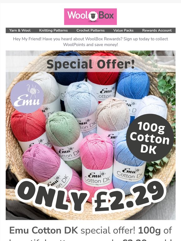 Don't Miss Emu Cotton Now £2.29 🧶
