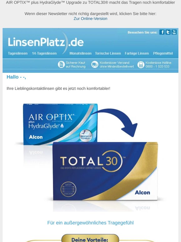 AIR OPTIX™ plus HydraGlyde™ Upgrade