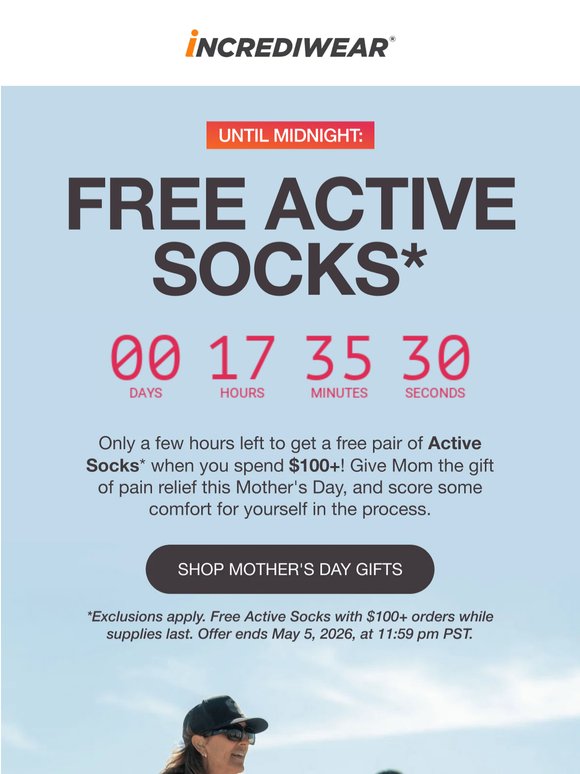 Socks on us: ends TONIGHT