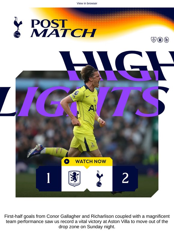 MATCH REPORT: Aston Villa 1-2 Spurs