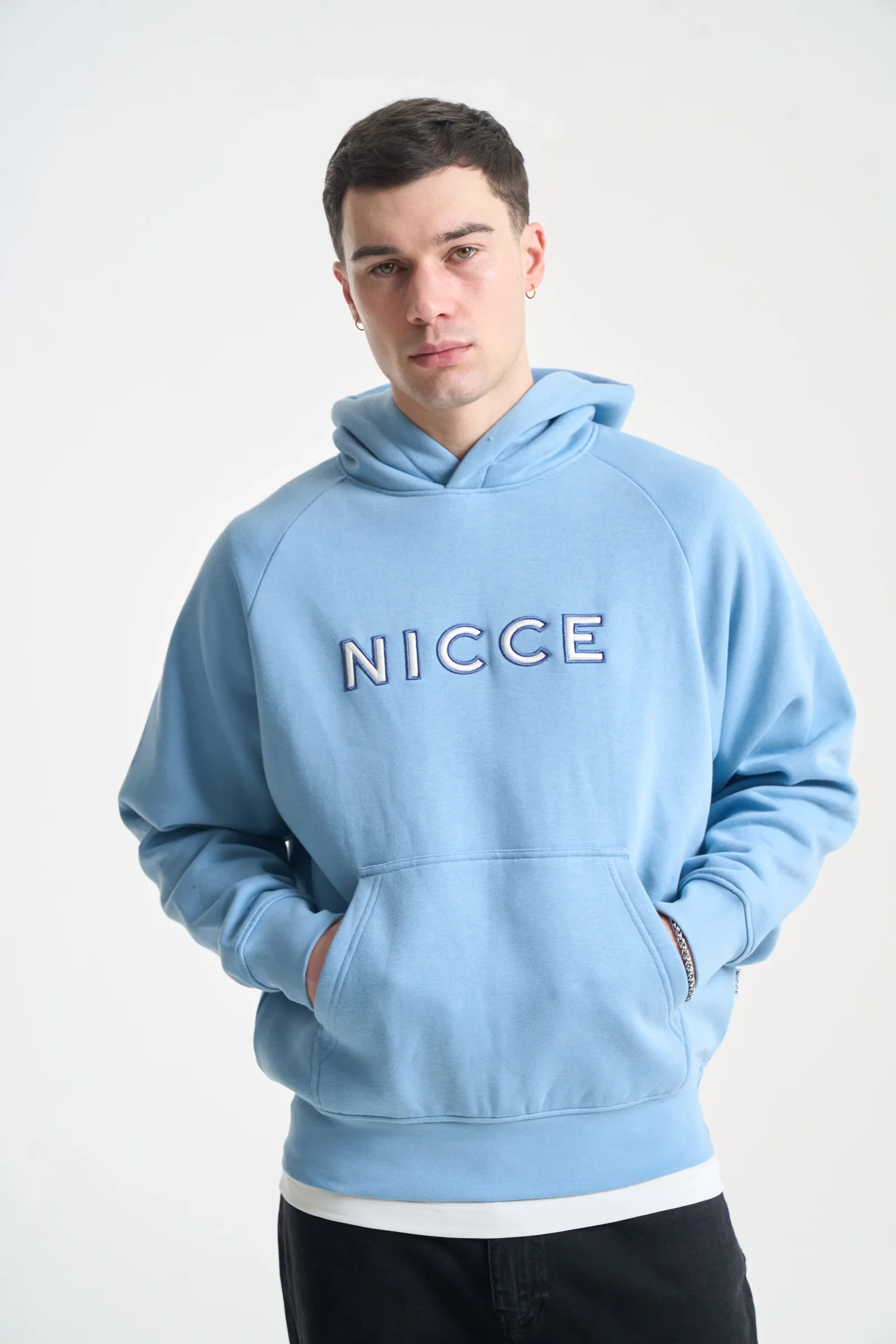 Image of NICCE Mens Mercury Outline Hoodie | Allure Blue