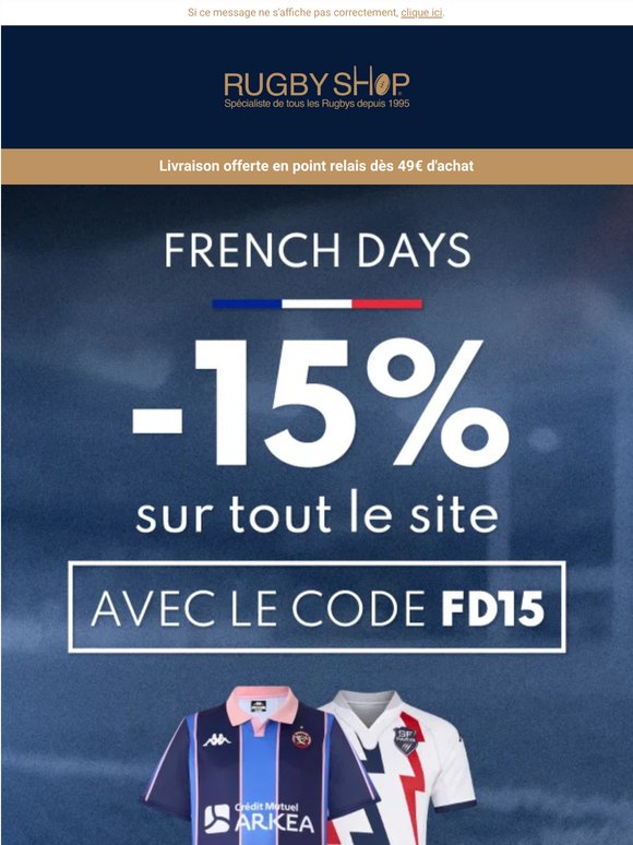 French Days : -15% sur tout le site !