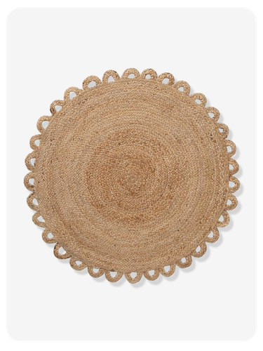 Runder Kinderzimmer Juteteppich FESTON - beige