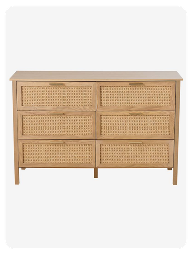 Rattan-Kommode ELLA Tiefe 42cm Kinderzimmer - natur