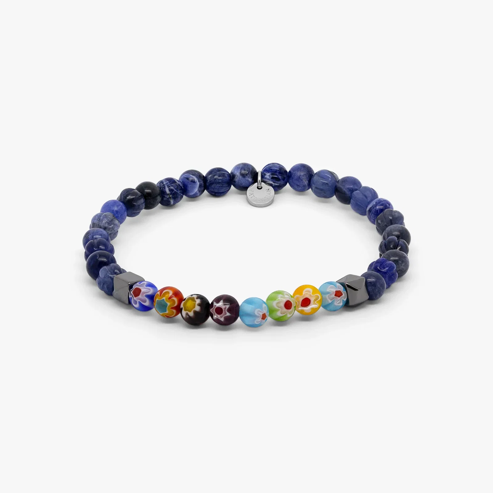 Image of Millefiori Mini Beaded Bracelet With Blue Sodalite 