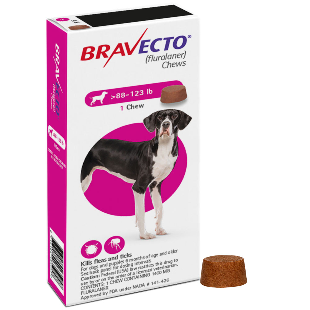 Image of Bravecto for Dogs - 88-123 lbs (1 Chew)