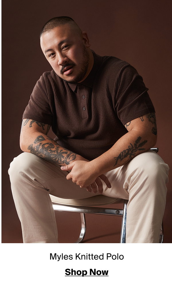 Chocolate Myles Knitted Polo
