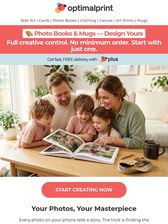 🎨 Design your own — photo books & mugs await