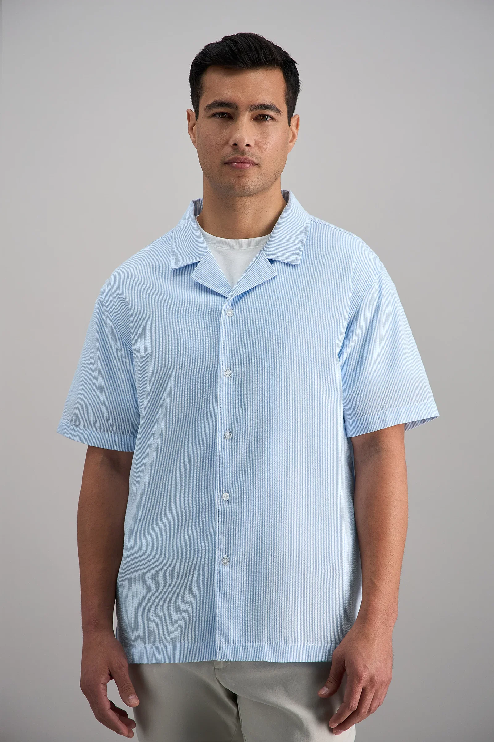 Image of Short Sleeve Seersucker Camp Shirt