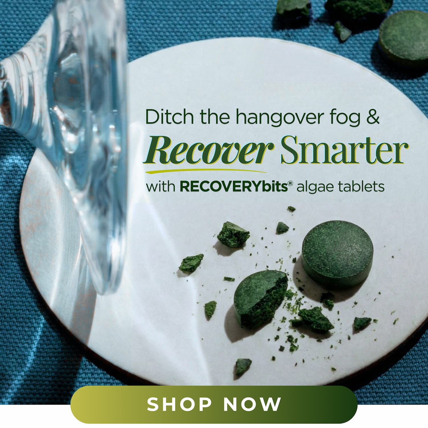 Ditch the hangover fog & recover smarter with RECOVERYbits® algae tablets