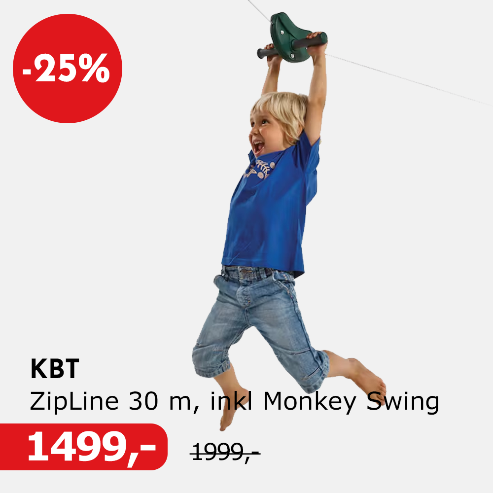 KBT ZipLine kit 30 m, inkl. Monkey Swing