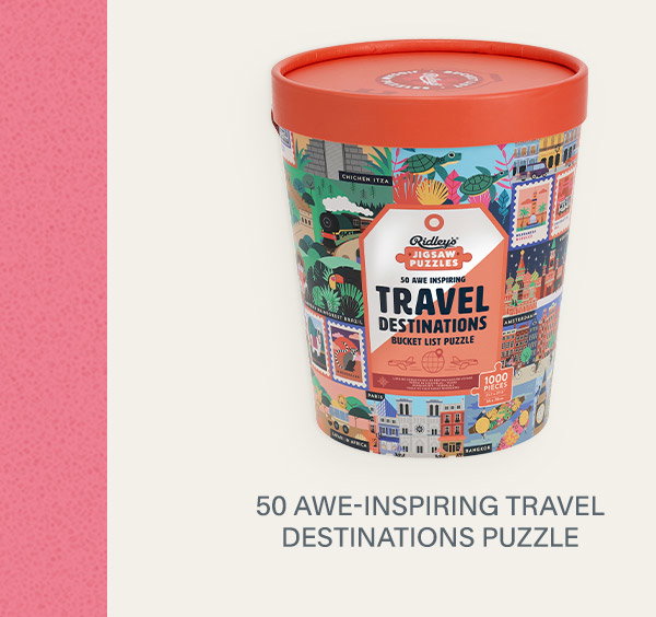 50 Awe-Inspiring Travel Destinations Puzzle.