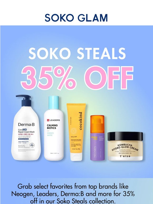 Limited Time: Get 35% OFF Soko Steals 🔥