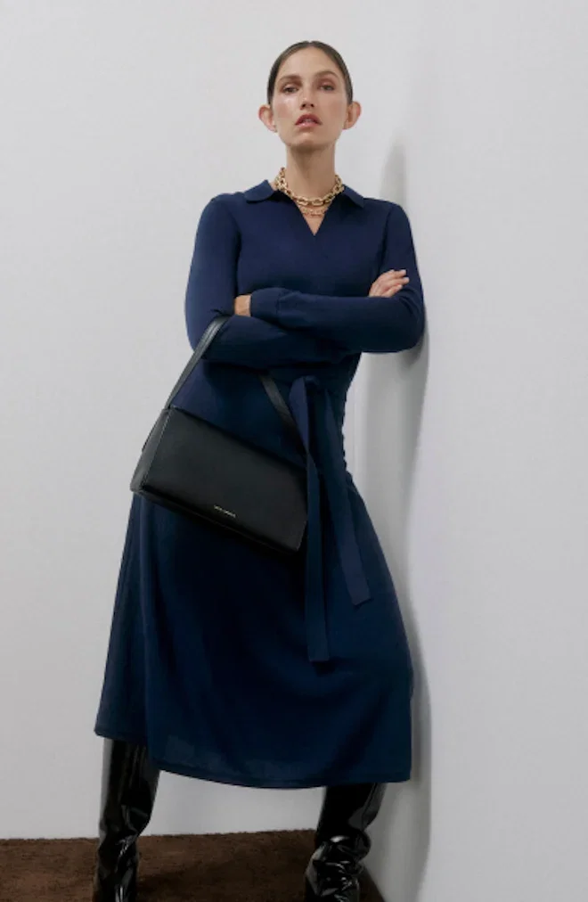 Indira Merino Knit Polo Dress