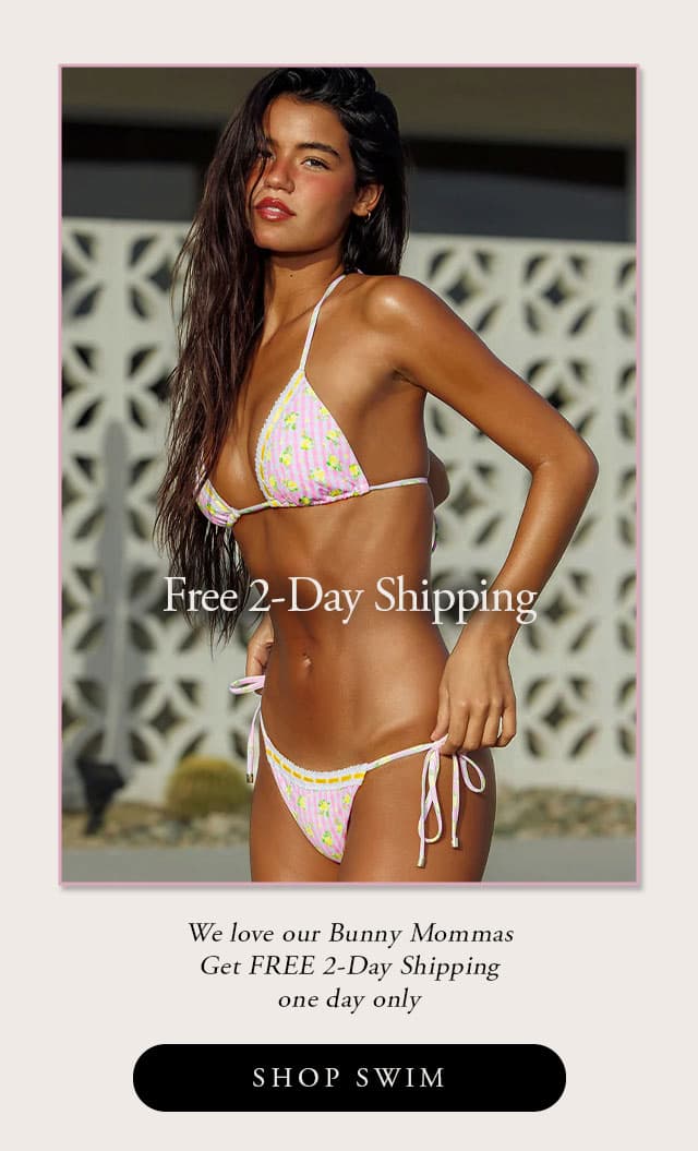 Model wearing a pink gingham bikini. Free 2-day shipping today only. Ends 5/5 11:59 pm PST. 
