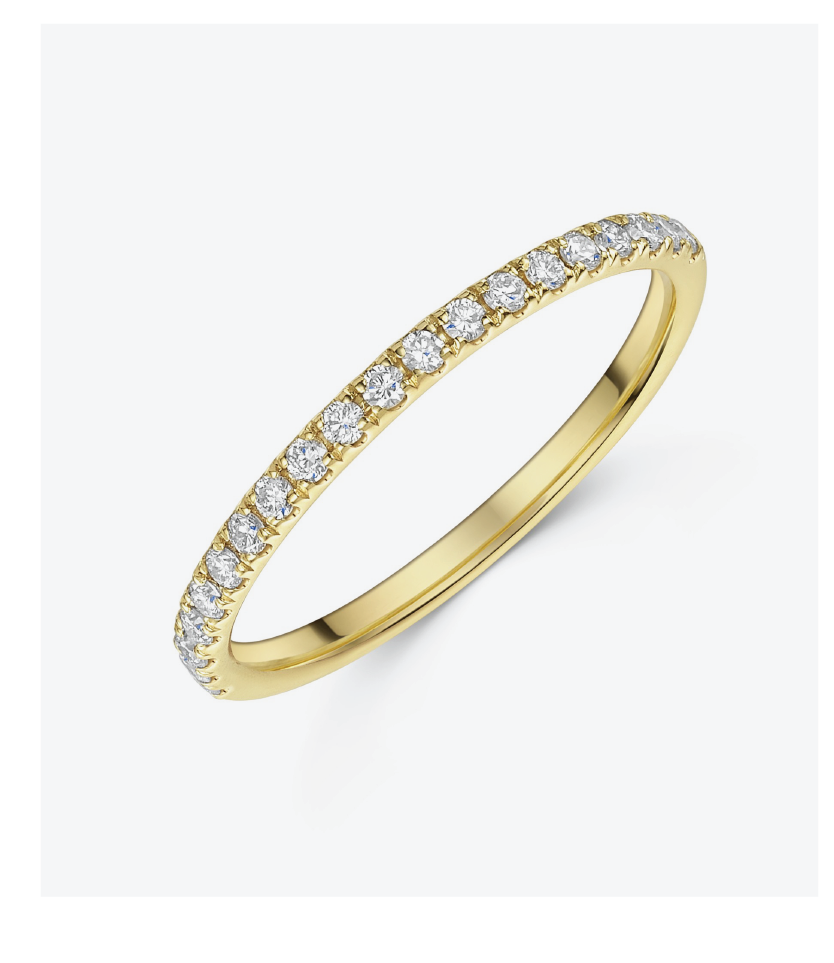 18ct Yellow Gold Round Brilliant 0.20ct Lab Grown Diamond Claw Set Half Eternity Ring
