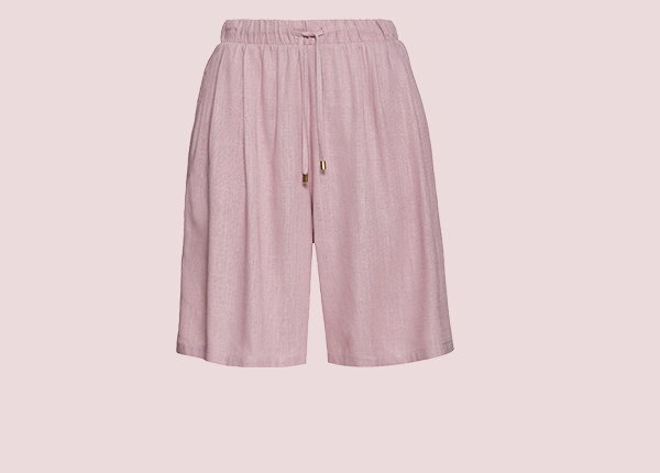 Hellrosa Leinenshorts. Produktansicht.