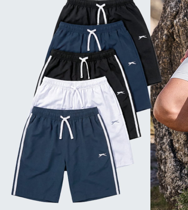 Trainingsbermudas in verschiedenen Farben.