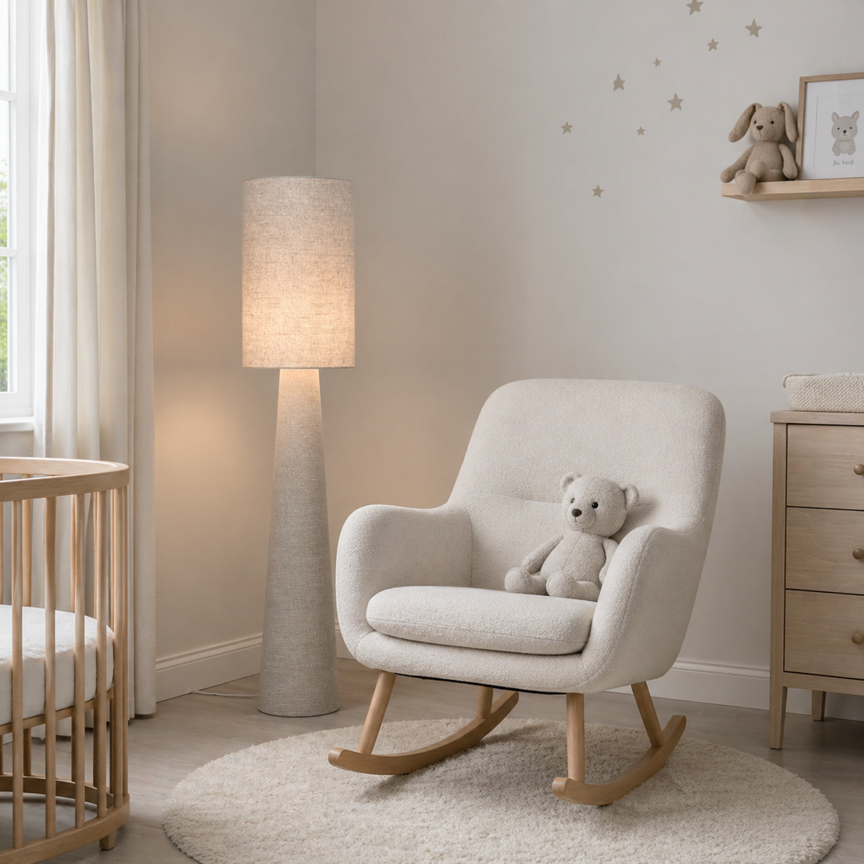 marone lamp in the nursery