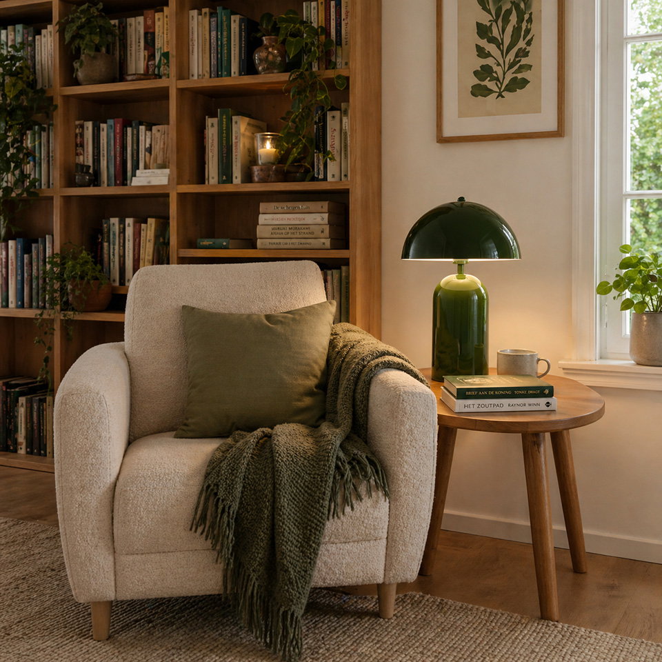 Ambient image of the Asteri green reading corner