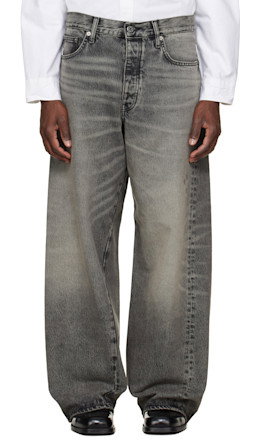 Gray Super Wide Twist Jeans