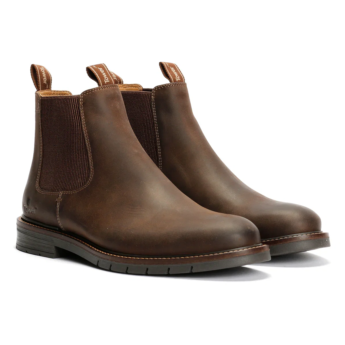 Image of Tower London Harbour Leather Men's Dark Brown Chelsea Boots