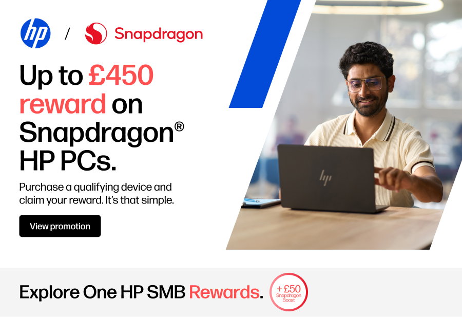 Up to £450 reward on Snapdragon® HP PCs. Purchase a qualifying device and claim your reward. It’s that simple.