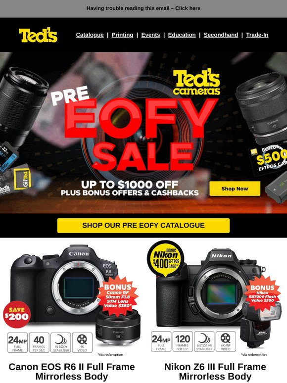 Get ready for savings: Ted's Pre EOFY sale is here!