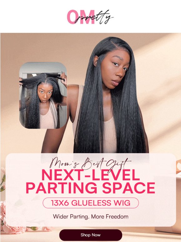 Next-level parting space! 13x6 Glueless Wig