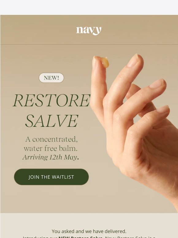 Restore Salve, Arriving 12th May