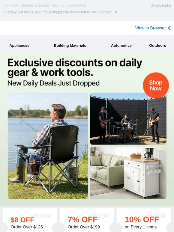 Daily Tool Deals for Home, Work & Yard