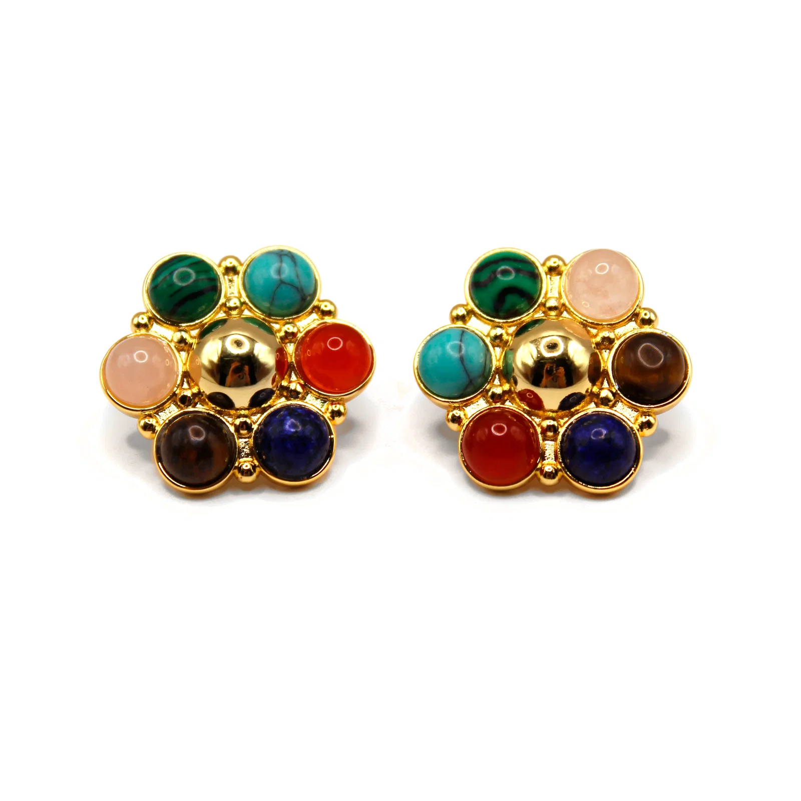 Image of The Diana Gemstone Stud Earrings