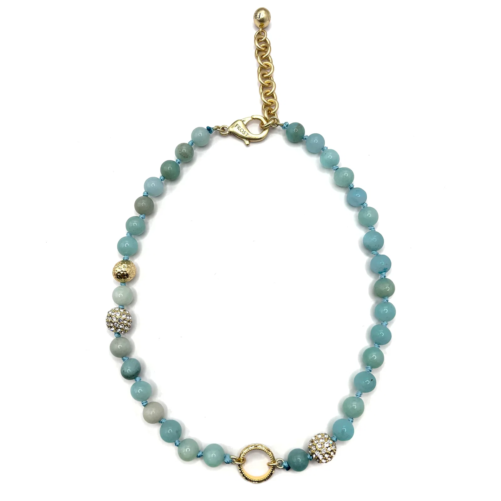 Image of The Hera Aventurine Golden Crystal Ball Necklace