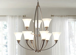 Metcalf 9 Light 31 inch Brushed Nickel Chandelier Ceiling Light