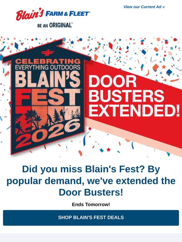 Door Busters Extended! Ends Tomorrow!