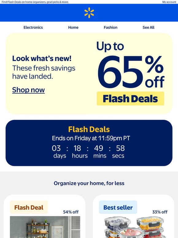 Up to 65% off: new savings have arrived 🤩