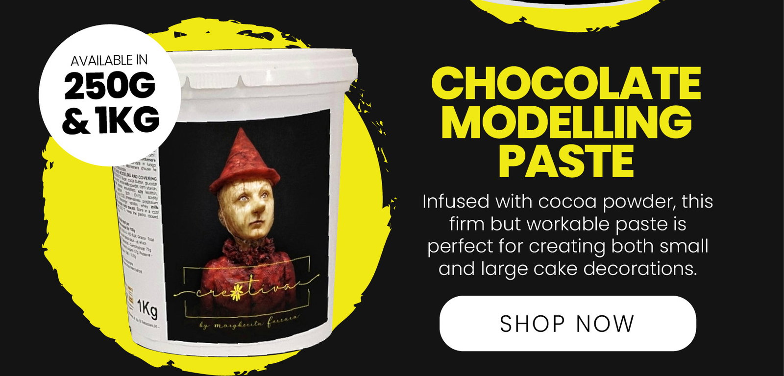 Chocolate Modelling Paste | Infused with cocoa powder, this firm but workable paste is perfect for creating both small and large cake decorations.