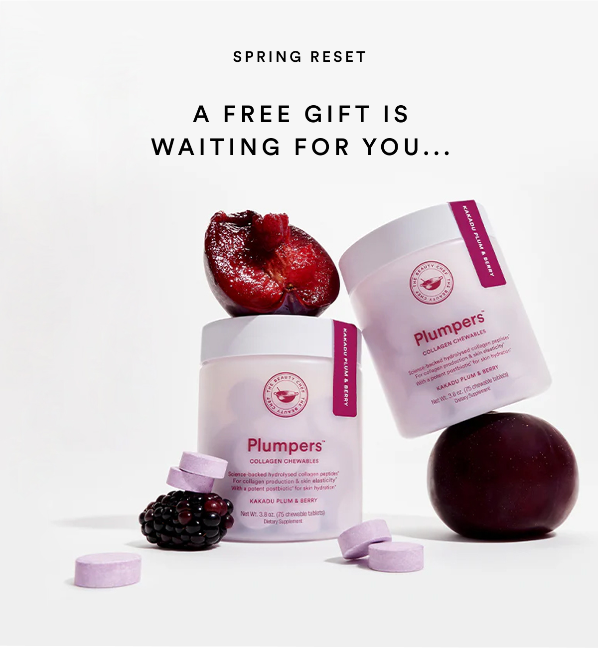 The Beauty Chef: A Free Gift Is Waiting For You... Shop Now & Score A FREE Tub Of Plumpers™ Collagen  Chewables in Kakadu Plum & Berry (v. at $45).