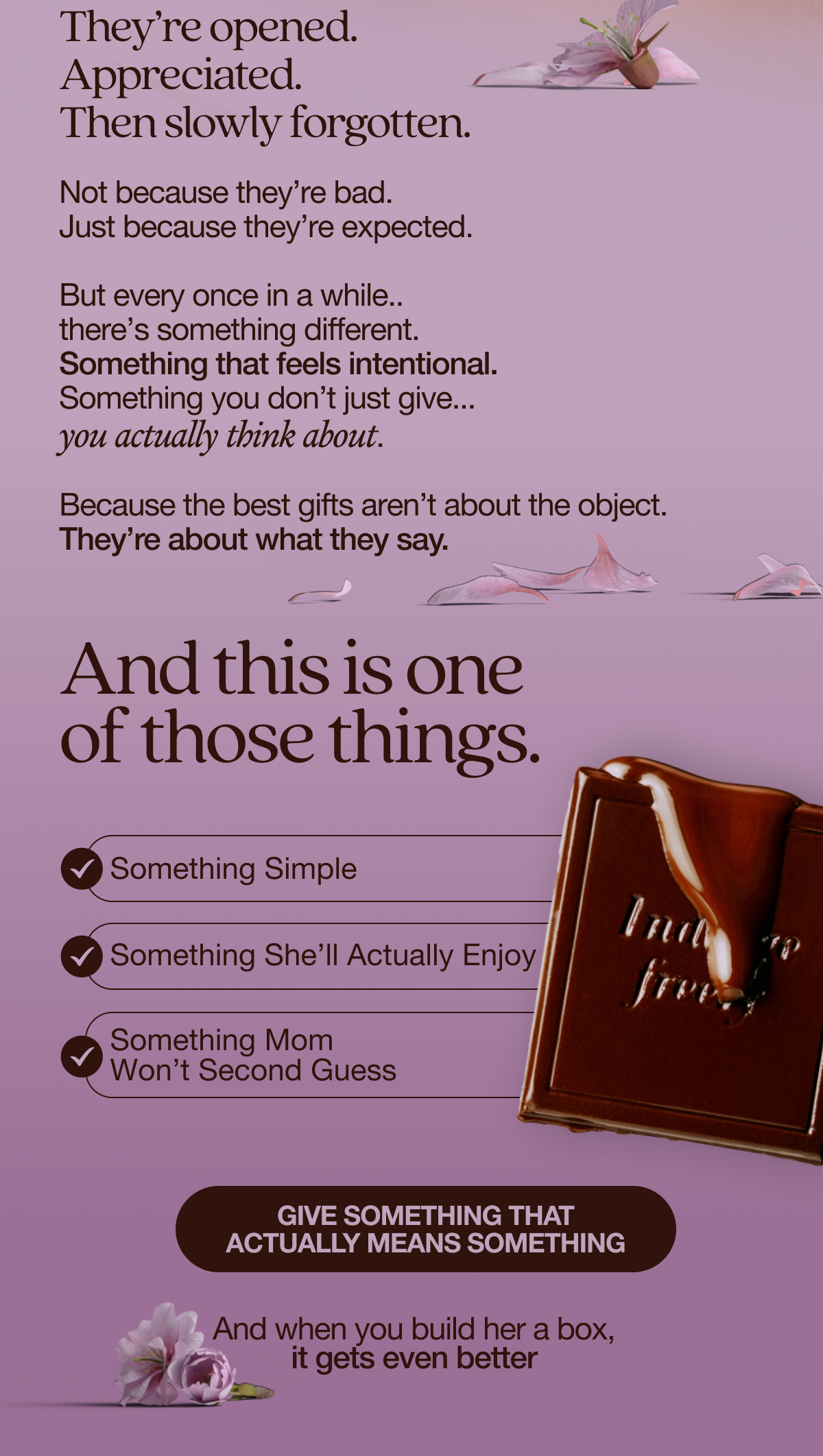 They’re opened. Appreciated.  Then slowly forgotten. Not because they’re bad. Just because they’re expected.  But every once in a while…there’s something different. Something that feels intentional. Something you don’t just give… you actually think about. Because the best gifts aren’t about the object. They’re about what they say.  And this is one of those things. Something simple.  Something she’ll actually enjoy.  Something mom won’t second guess. Give Something That Actually Means Something And when you build her a box, it gets even better