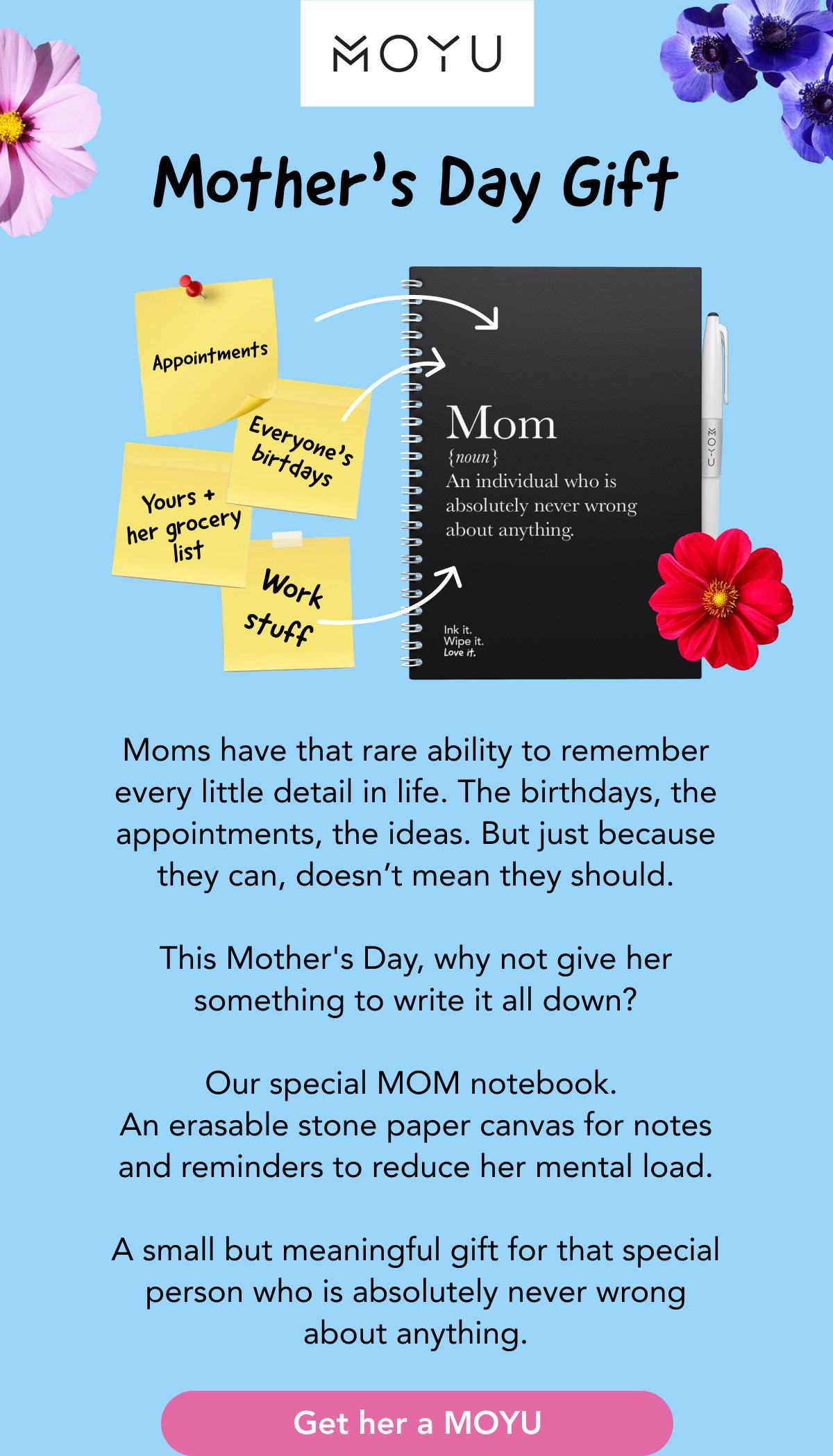 Mother's day notebook
